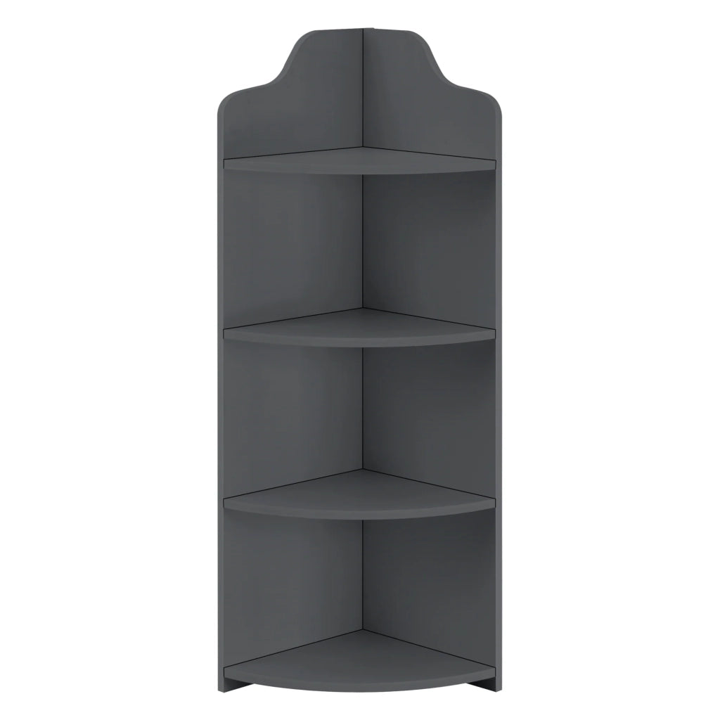Mensola angolare per mobile da bagno con 4 ripiani in legno composito 90 x 28 x 28 cm grigio scuro 03_0005174
