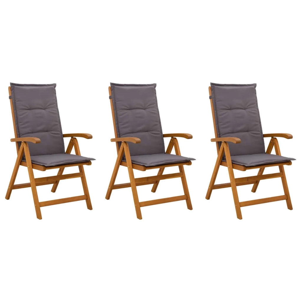 Sedie da giardino reclinabili 3 pz Naturale 42041434