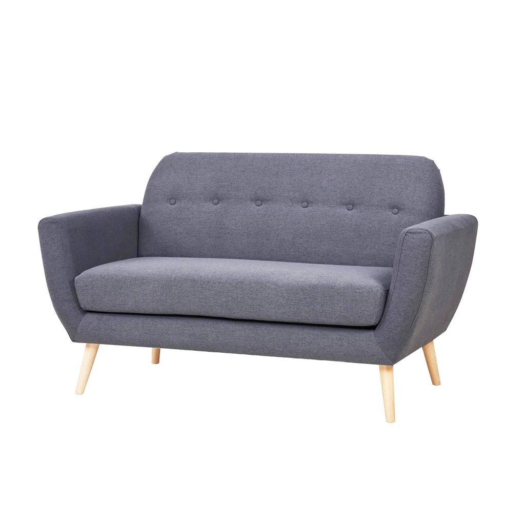 DIVANO A 2 POSTI BURTON CON BOTTONI 147 X 79 X H86 CM IN COLORE GRIGIO SCURO
