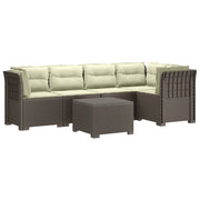 Divano da Giardino 5 Posti con Cuscini Stile Rattan PP 3444098
