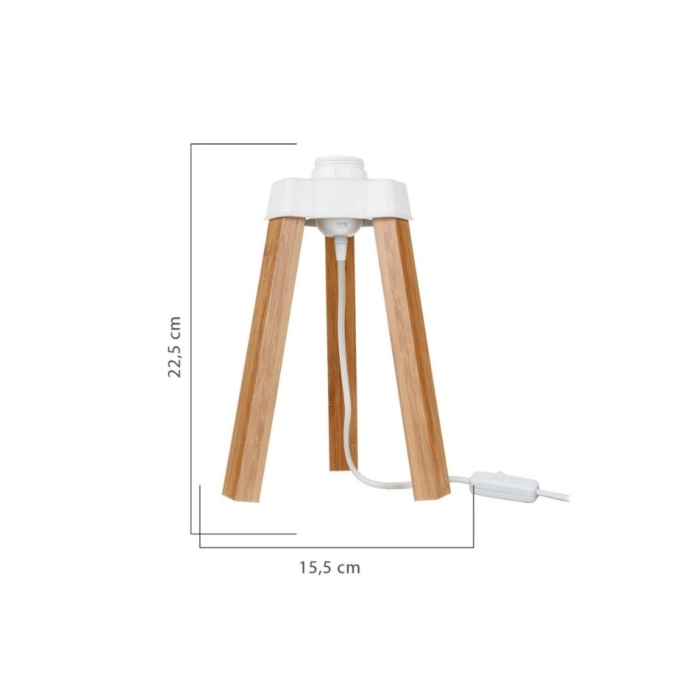Lampada da tavolo treppiede rovere e paralume colore verde PIKORO2638