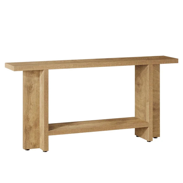 Consolle con 2 ripiani - per ingresso - in MDF - 150x30x80 cm - marrone
