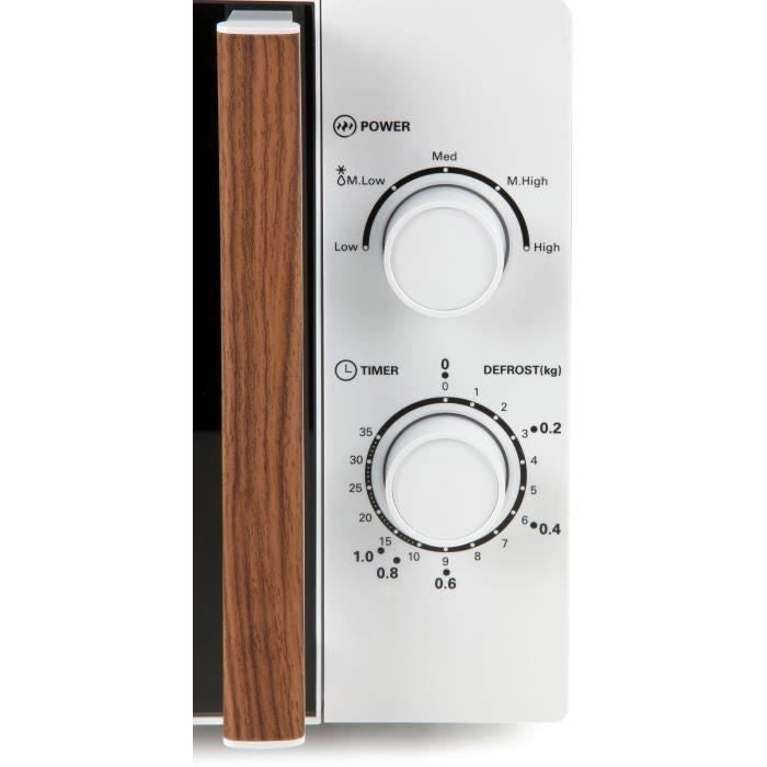 Forno microonde DOMO DO2720 - 20L - 700W - Timer 35 min - Funzione scongelamento - L44 x P35,8 x H 25,8 cm - Finitura legno bianco