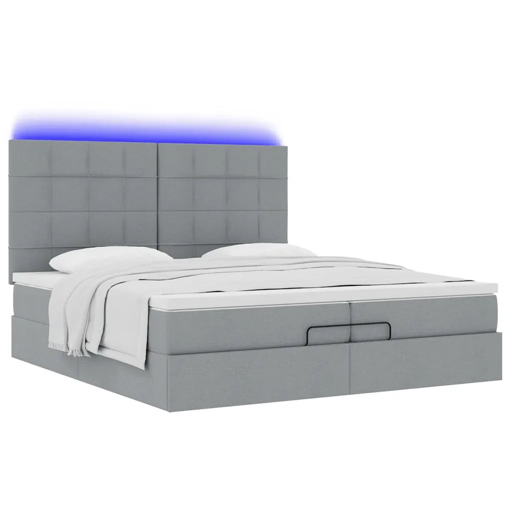 Struttura Letto Pouf con Materassi 200x200 cm in Tessuto 3314031