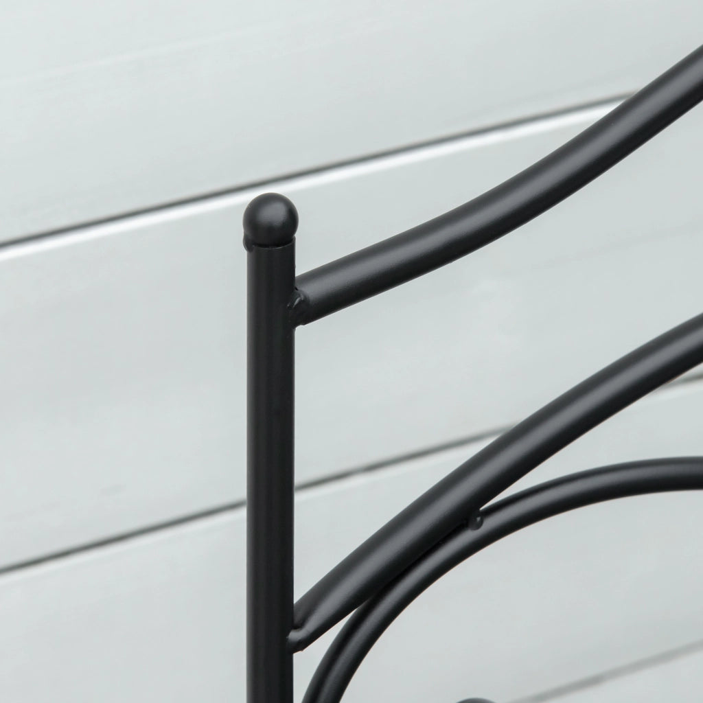 Easycomfort Sedia a Dondolo a 2 Posti in Metallo Elegante con Schienale Decorato da Esterni 103x74.5x88 cm Nera