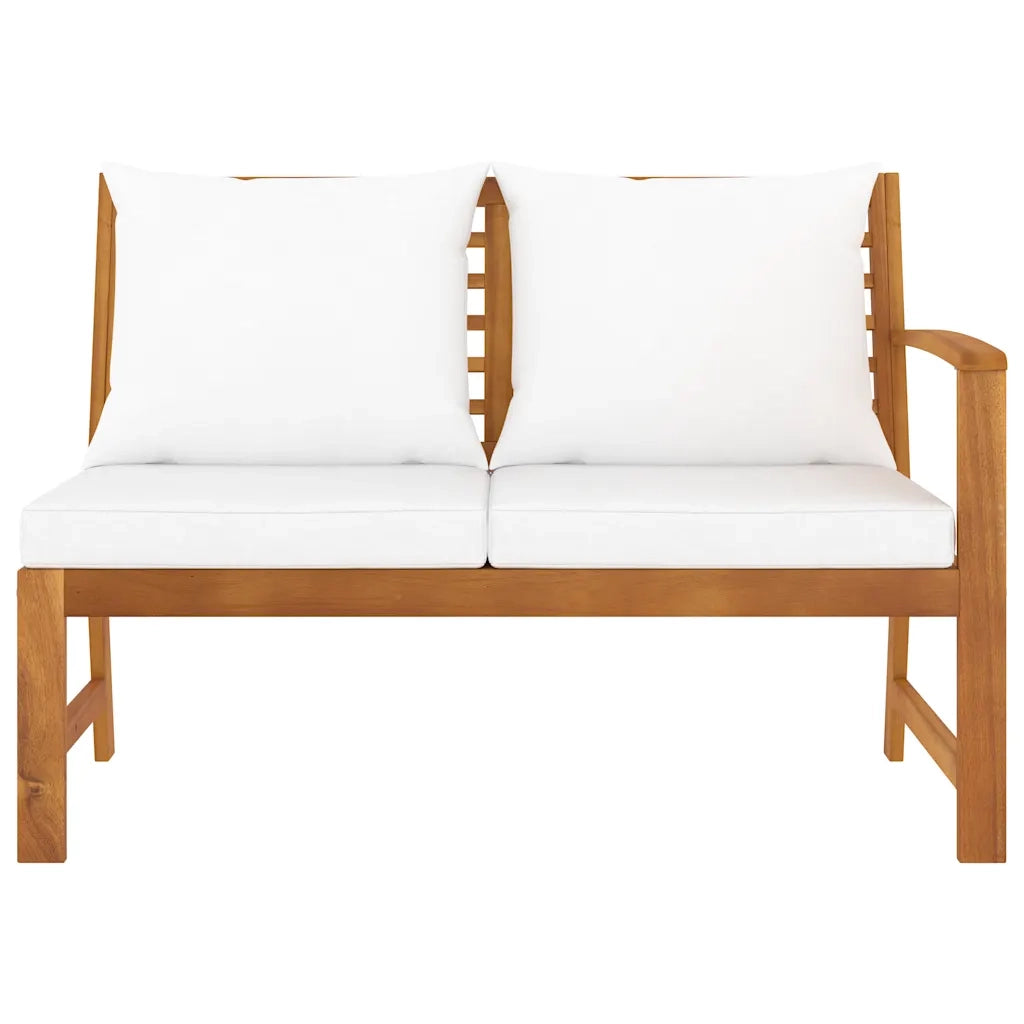Panca da Giardino 114,5 cm con Cuscino Crema Massello di Acacia cod mxl 73927