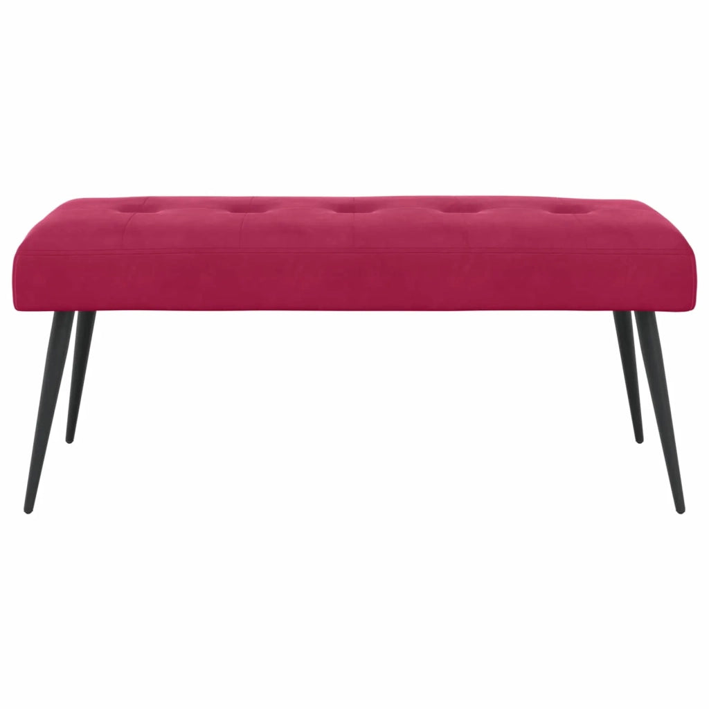 Panchina con bottoni imbottiti Rosso Vino 110 x 40 x 46 cm 42038534