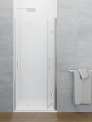 Box doccia frontale GLASS pieghevole 85 (40+40) cm cromo trasparente