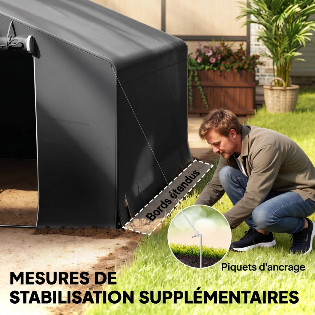Tenda garage deposito impermeabile ¨C Xylo ¨C 300x300x210 cm grigio
