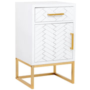 Tavolino in legno e metallo con 1 cassetto e 1 anta 42x36,5x71h cm