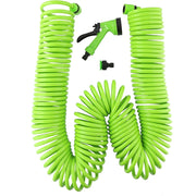Tubo Estensibile da Giardino Pompa a Spirale 30 m con Pistola Irrigazione Verde