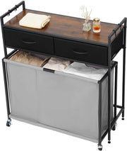 Casa con 3 sezioni, con ruote, organizzatore con tasche estensibili, cassetti, ganci e coperchio in legno per capi d'abbigliamento e bagno