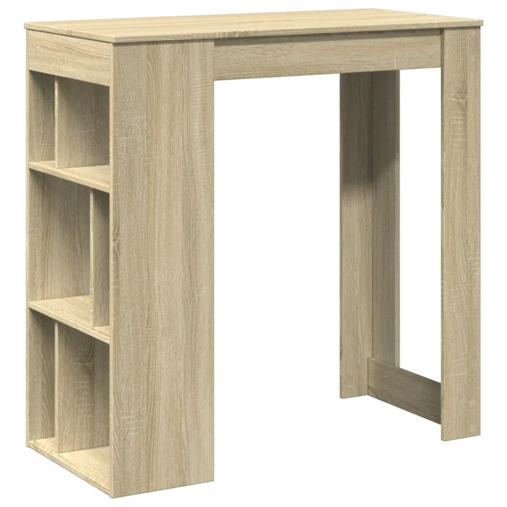 vidaXL Tavolo Bar con Rastrelliera Sonoma 102x50x103,5 cm Multistrato