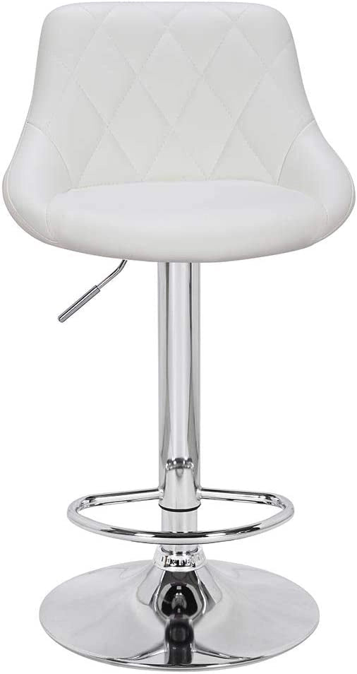 Set 2 Sgabelli Cucina Seduta Pelle Imbottita Sgabello Girevole Casa Bar Bianco
