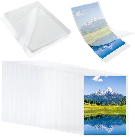 Lamineerfolie 100 pezzi - Sacchetti Laminati Translucidi - 22 x 16 cm - 0,1 mm spessore - Adatto per Scuole/Uffici - Ideale per ID e Etichette