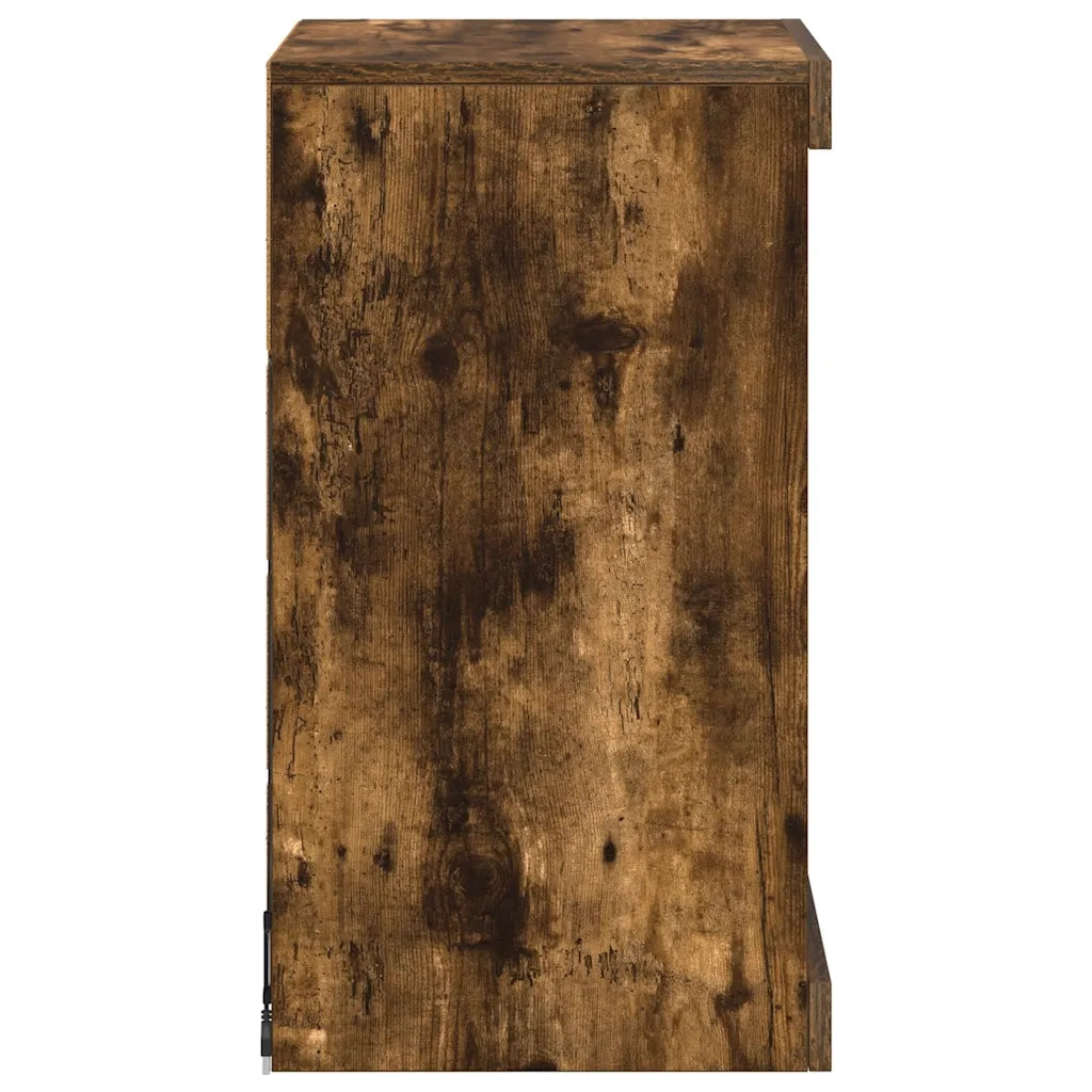Credenza con Luci LED Rovere Fumo 41x37x67 cm 836725