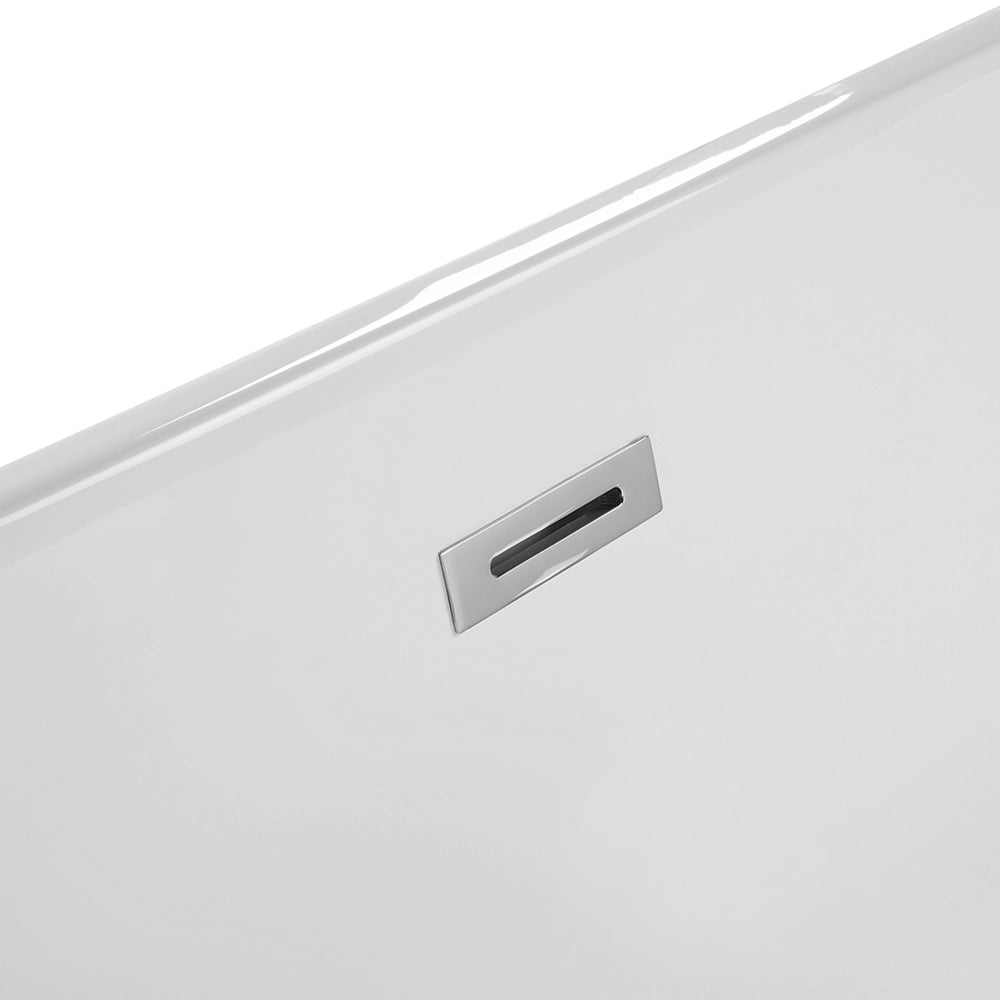 Bagno bianco con argento sanitario acrilico singolo 160 x 75 cm autoportante moderno