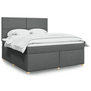 Giroletto a Molle con Materasso Grigio Scuro 180x200 cm Tessuto 3291353