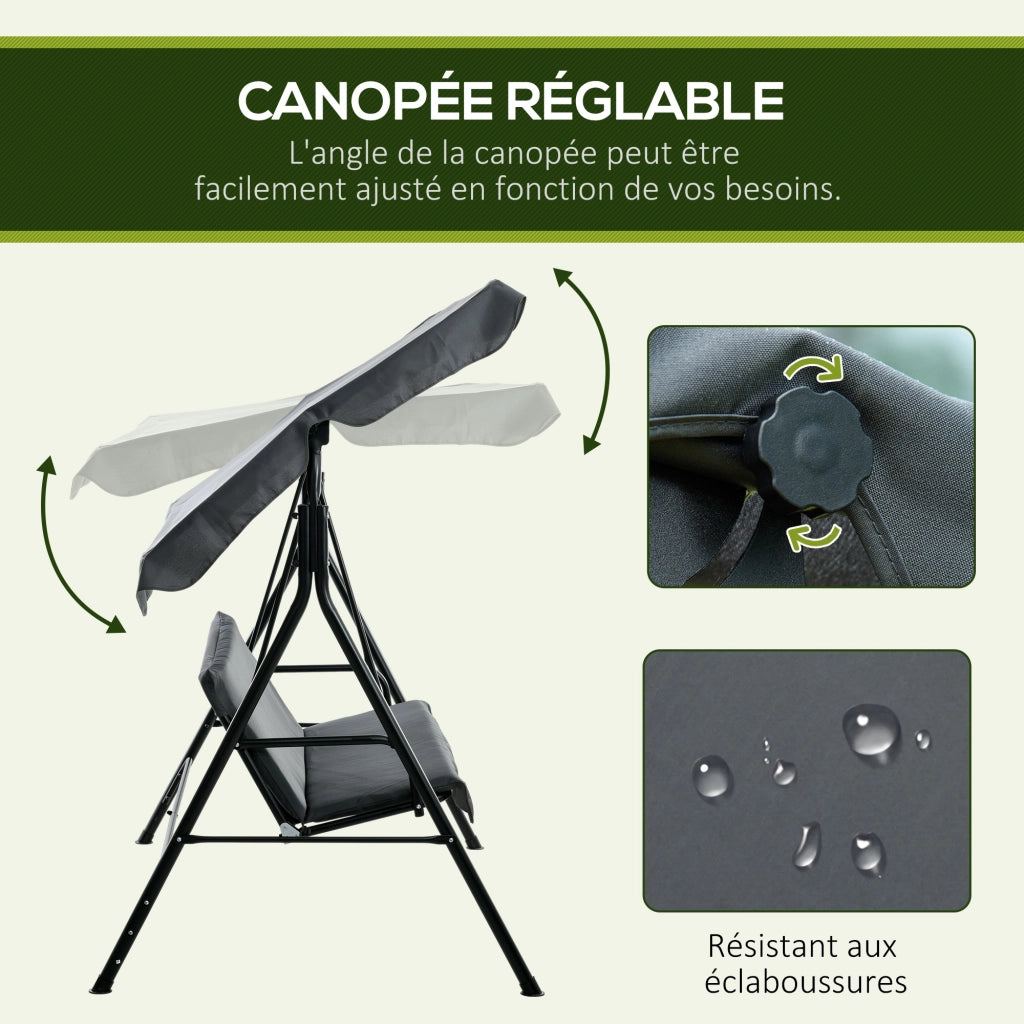 Amaca da Giardino 3 Posti ¨C zephmum ¨C Grigio Nero