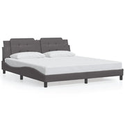 Letto matrimoniale | Letto per adulti | Giroletto senza Materasso Zadar Grigio 180x200 cm in Similpelle