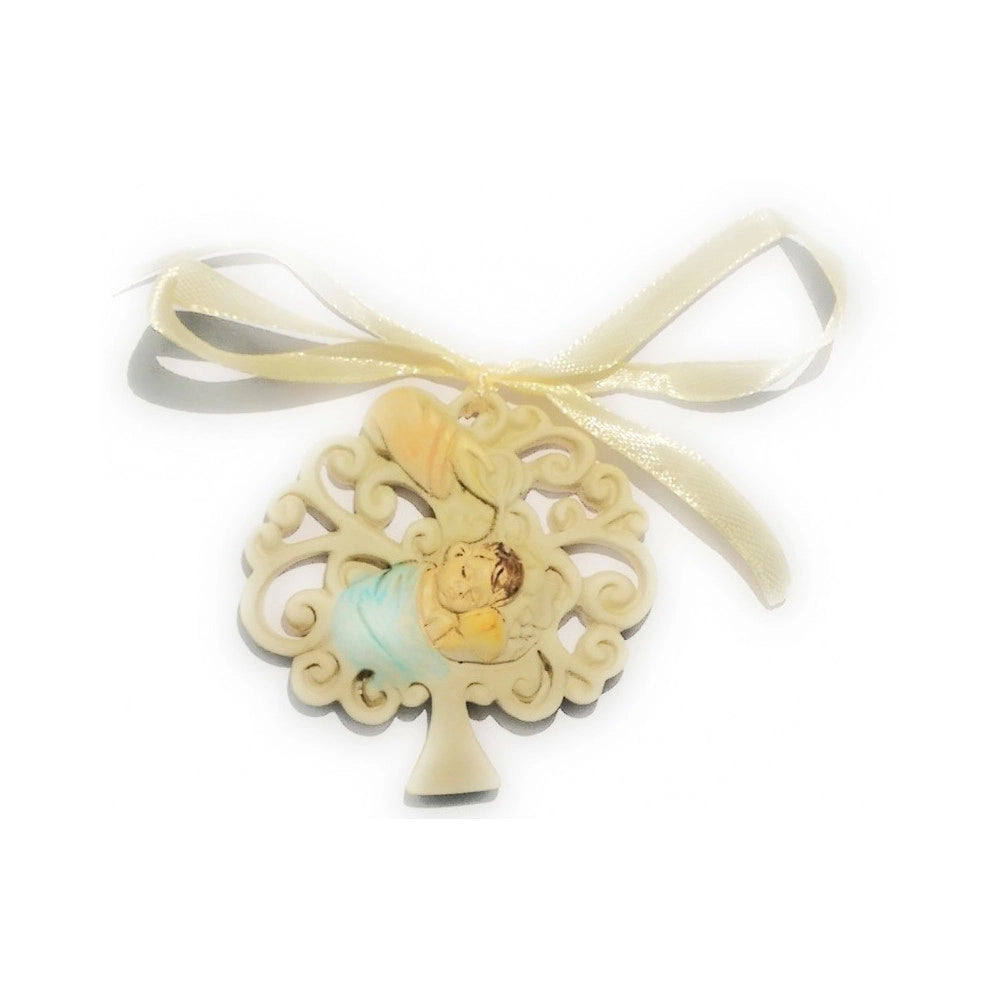 Trade Shop - Bomboniera Bomboniere Battesimo Bambino Albero Della Vita Acqua Santa Appendino -