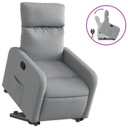 Poltrona | Sedia Relax Alzapersona Reclinabile Grigio Chiaro in Tessuto