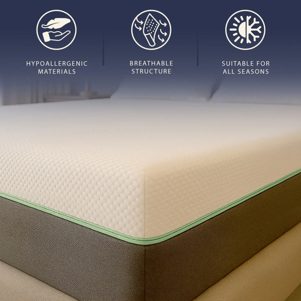 Materasso 140x190 in Memory Foam e Molle Insacchettate | Altezza 25 cm | Tecnologia Breeze | Traspirante, Anallergico e Sfoderabile