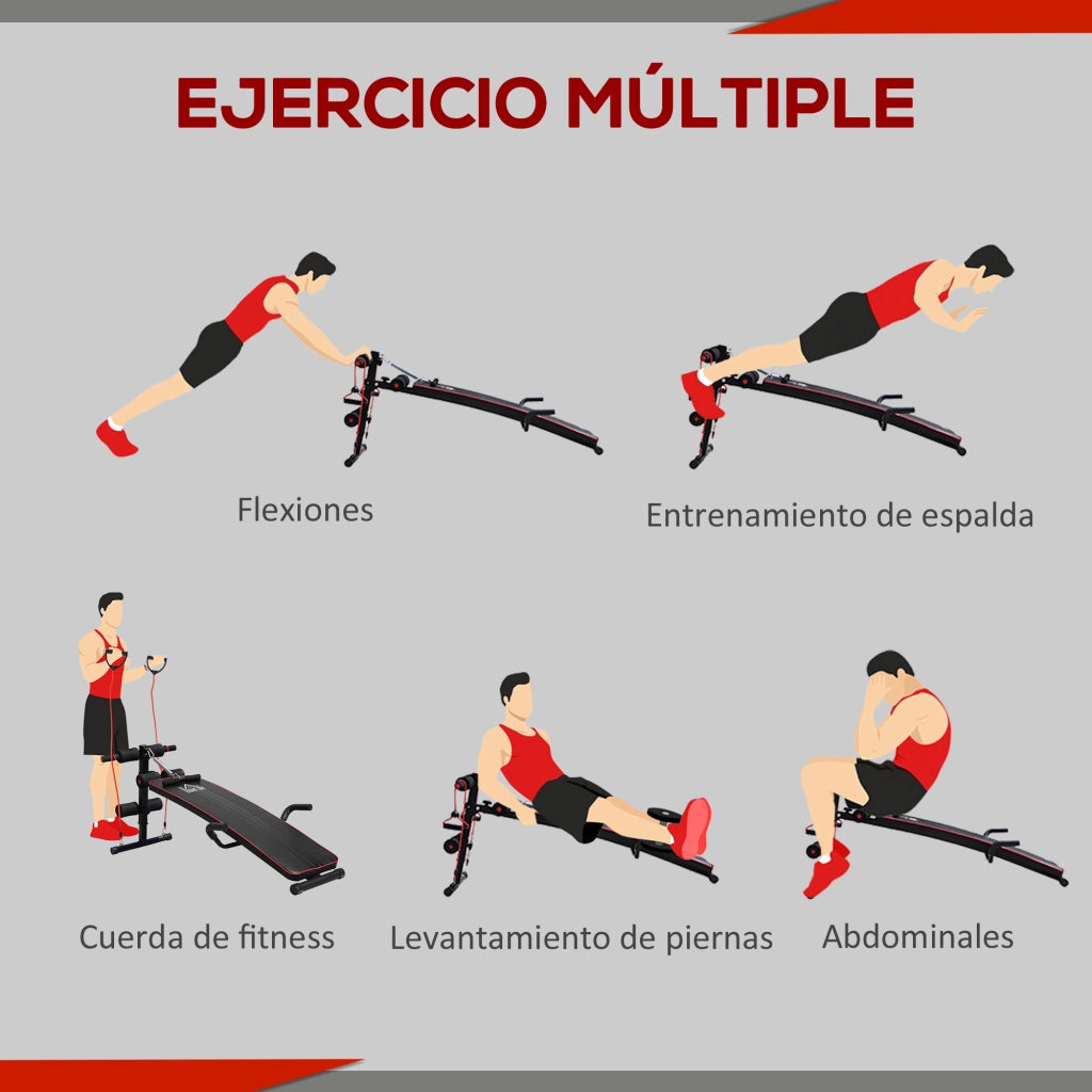 Panca Addominali Regolabile Multifunzione per Fitness ¨C zephmum ¨C Nero, Acciaio, 120kg