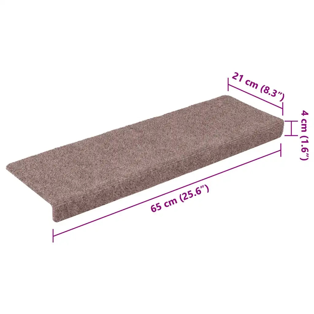 Tappetini per scale autoadesivi 20 pz 65x21x4 cm Marrone Chiaro Bordo rettangolare 3365715