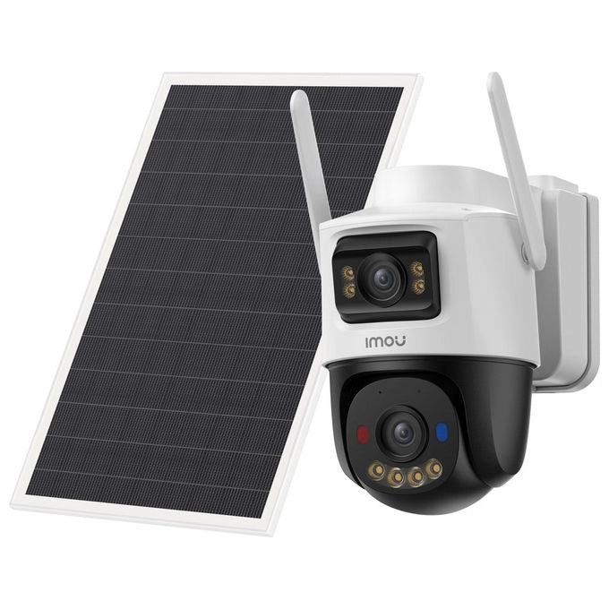 IMOU telecamera Esterna doppia ottica 5MP 4G Wi-Fi batteria 10000 mAh pannello solare rilevamento AI visione notturna 25m IP66