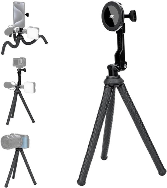 Tripode Flexibile Magnetico per Smartphone e Azione - Stativo Portatile Ottantopode per Vlogging e Streaming in Diretta