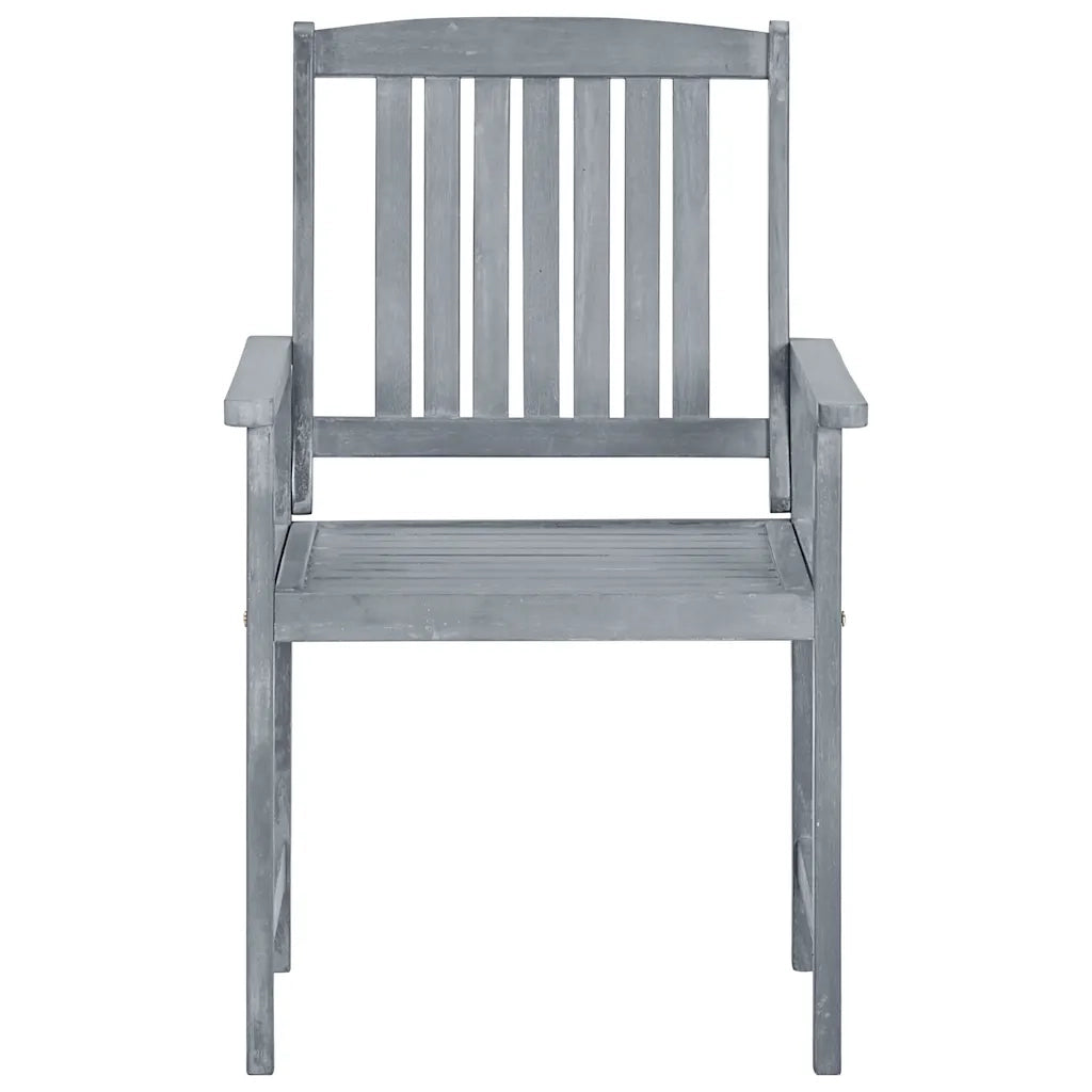 Sedie da Giardino con Cuscini 8 pz in Massello di Acacia Grigie cod mxl 23648