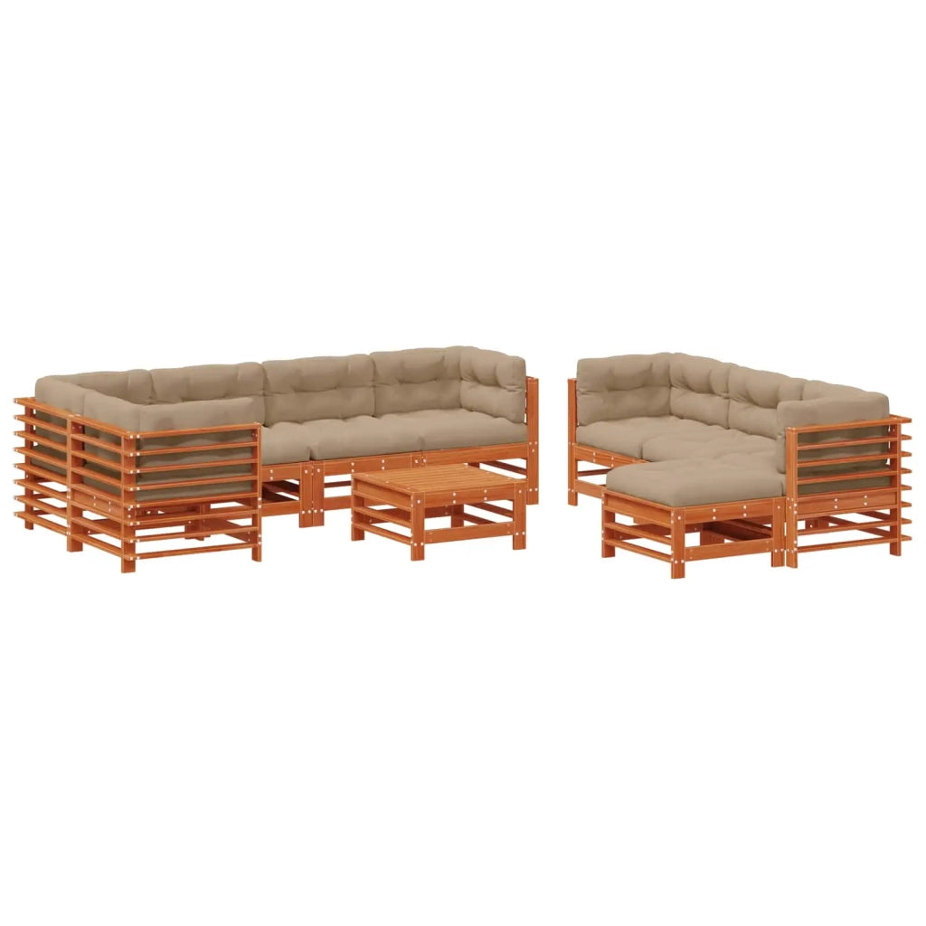 Set Lounge da Giardino 10 pcs Marrone Cerato 3418115