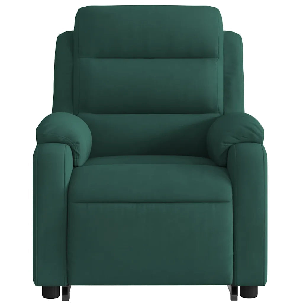 Poltrona Alzapersona Reclinabile Verde Scuro in Velluto 3205105