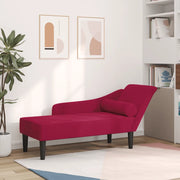 vidaXL Chaise Lounge con Cuscini Rosso Vino in Velluto