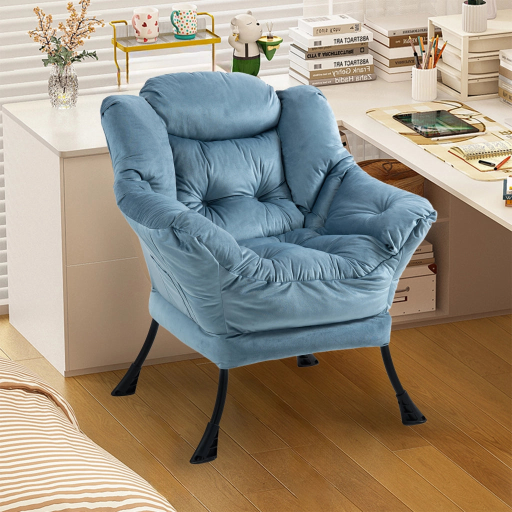 SEDIA Relax con struttura in metallo, azzurro chiaro