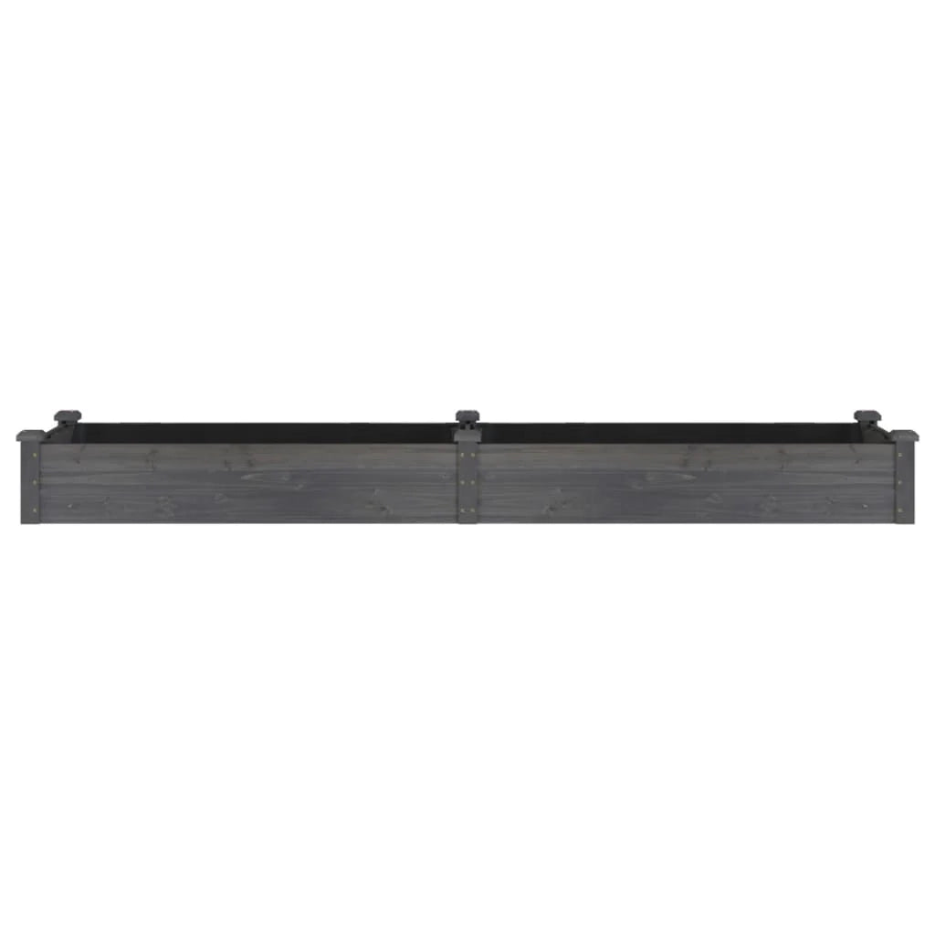 Fioriera rialzata per piante fiori patio giardino rivestimento 240 x 60 x 25 cm legno massello di abete grigio 02_0039846