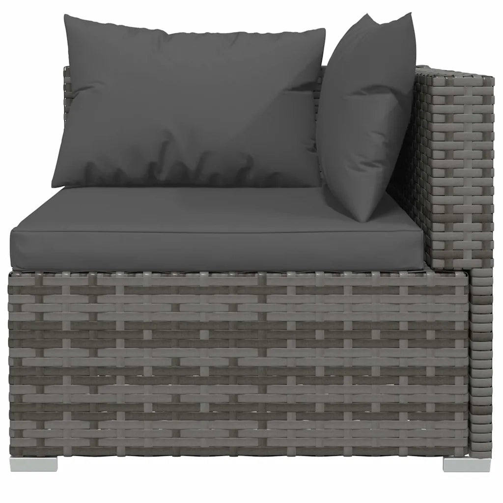 Set Divani da Giardino 5 pz con Cuscini in Polyrattan Grigio 3101485
