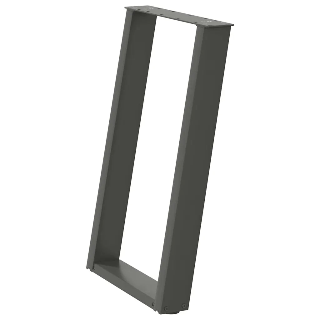 Gambe per tavolo da pranzo a forma di U 2 pz Antracite 50x(72-73) cm Acciaio 4012786