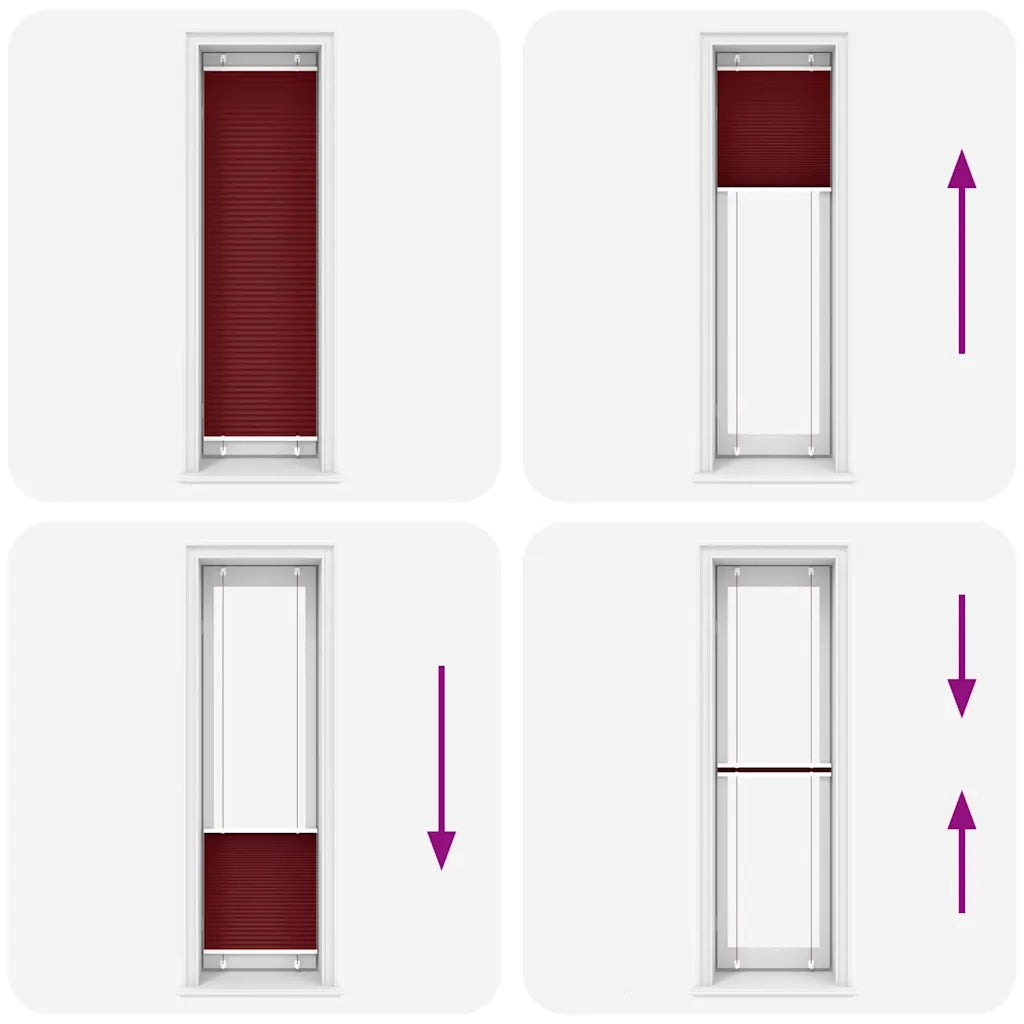 Tenda Plissettata Rosso Bordeaux 65x200 cm Larghezza Tessuto 4015255