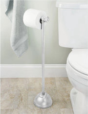 Porta wc in piedi in acciaio inossidabile - elegante dispensatore di carta igienica per grandi rotoli - argento - bagno e toilette