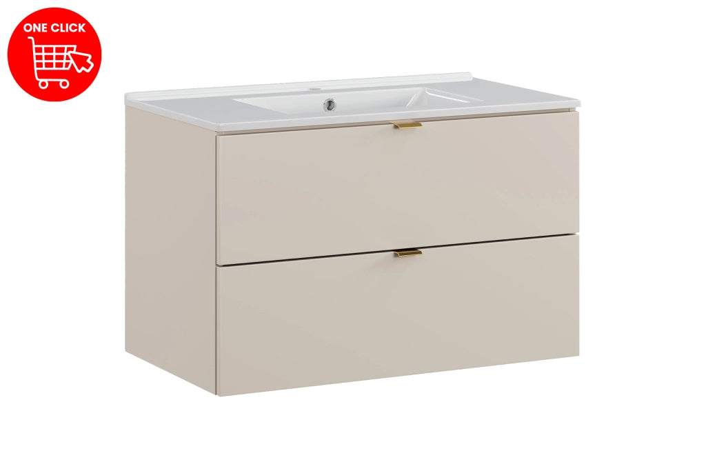 Set mobili bagno 80 cm con lavabo per mobile Lava Dalia Cashmere 80 x 1401 x 46 cm