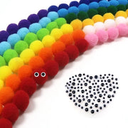 Pomponi 300 pezzi - 10 mm Pomponi colorati - Palle di peluche - Fiocchi autoadesivi - Materiali per il fai da te - Materiali per la creatività - Materiales polyester - Materiale per il fai da te