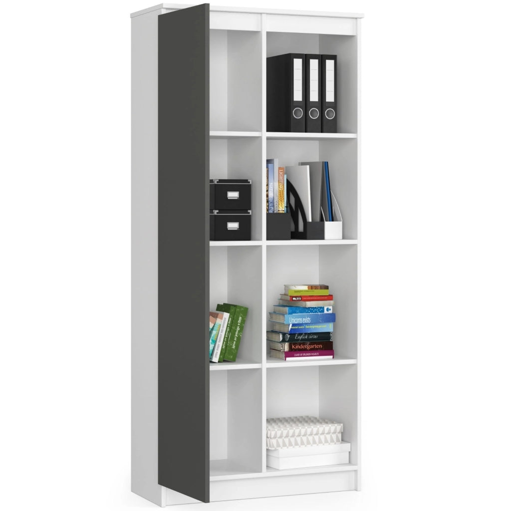 Armadio da ufficio AKORD R80 Bianca 80 cm 1 anta inserto frontale Grigio Grafite 80x35x180 cm