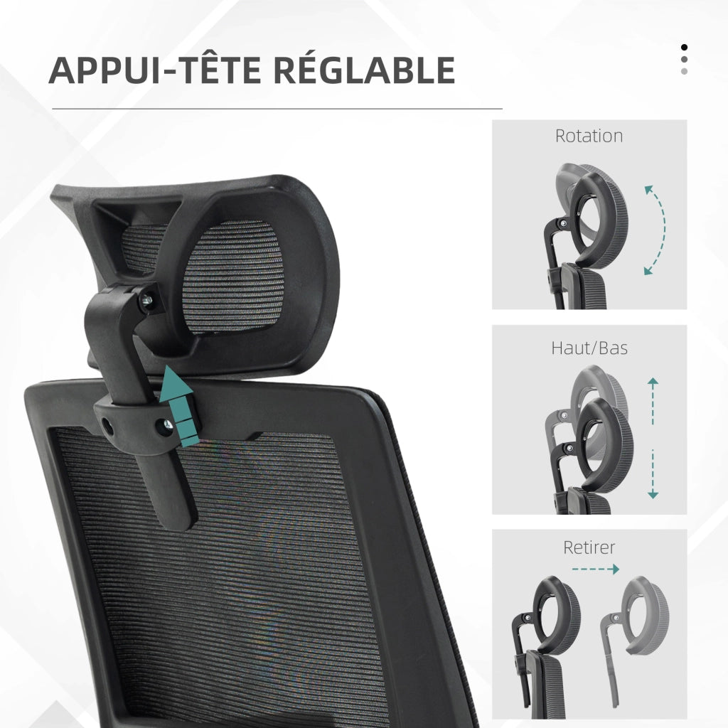 Poltrona da ufficio regolabile in tessuto ¨C zephmum ¨C nero