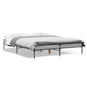 Letto matrimoniale | Letto per adulti | Giroletto Grigio Sonoma 150x200 cm in Legno Multistrato Metallo