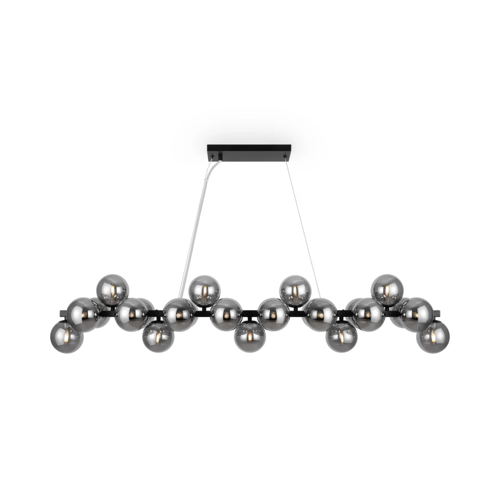 Maytoni Lampadario moderno Dallas 25 luci G9 nero metallo vetro diffusori