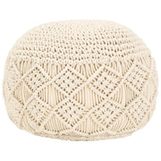 Pouf Lavorato a Mano in MacramÃ© 45x30 cm in Cotone