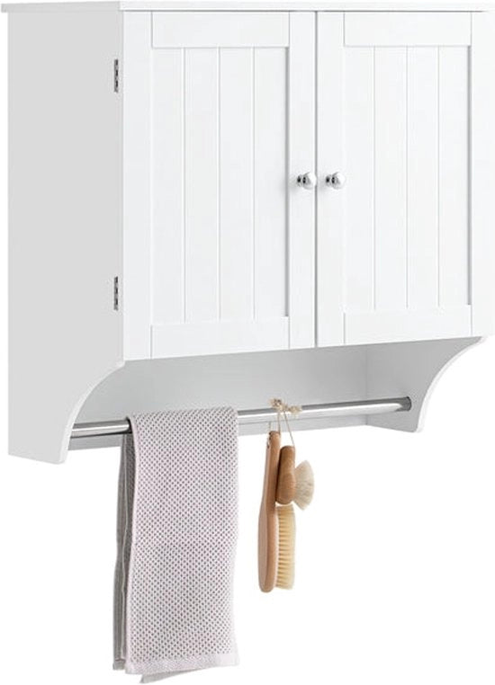 Cassa d'armadio per bagno - Cassetto per medicinali - Cassetto di stoccaggio - Piastra regolabile - Cassetto con chiusura magnetica - Supporto per asciugamani - 60cm x 60cm x 30cm