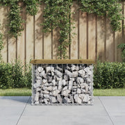 Panca da Giardino Design Gabbione-Sgabello-Panca da esterno 63x31,5x42 cm Pino Impregnato